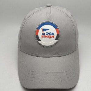 PGA Jr League Golf Hat Youth Kids Gray White Mesh Performance Cap Adjustable G45